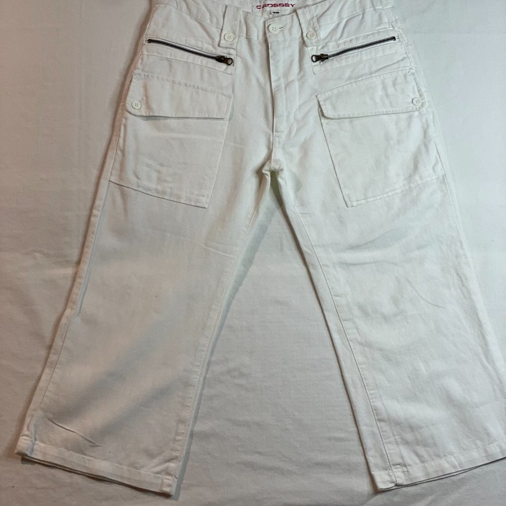 CROSSBY Cropped Cargo Straight Leg  White Pants Womens Size 36 (XS)